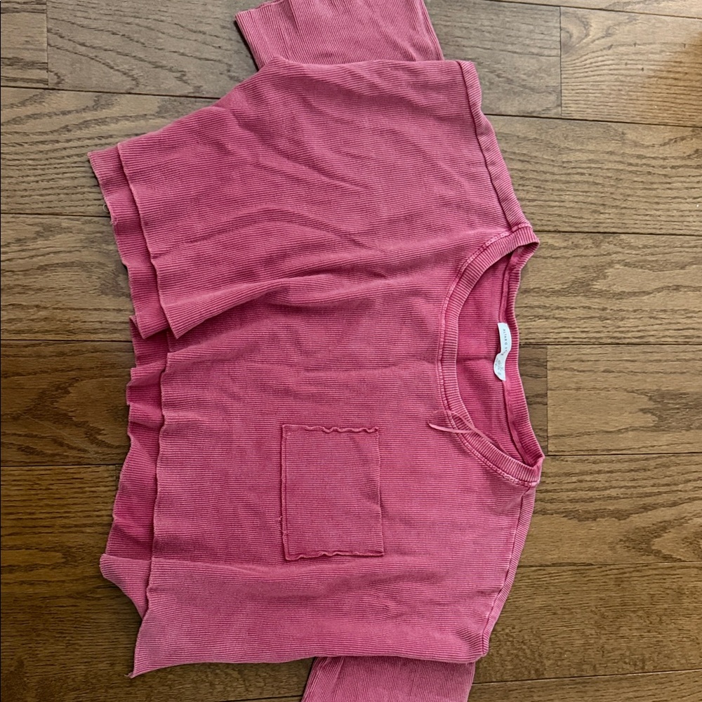 Altar'd State Raspberry Knit Cropped Top